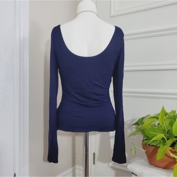 Double Lined Super Soft Ballerina Shoulder Top In Royal Blue - Picture 1 of 7